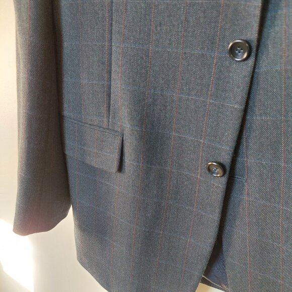 Profilo Studio Navy Grey  Paid Wool Blend Blazer , Size 44R - Picture 2 of 13